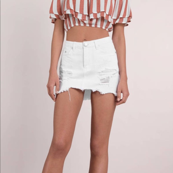 white jean skirt